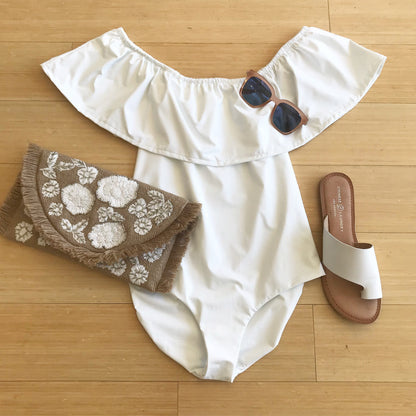 White Off Shldr One Piece