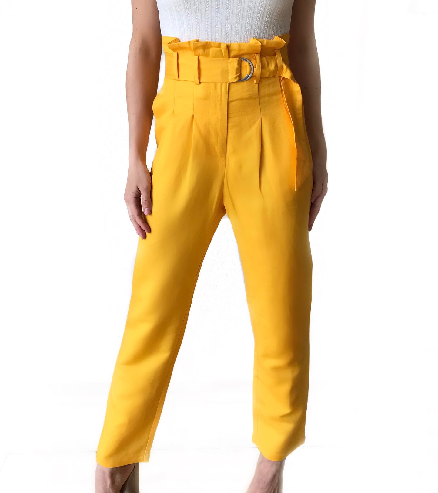 Yellow Linen Highwaisted Pants