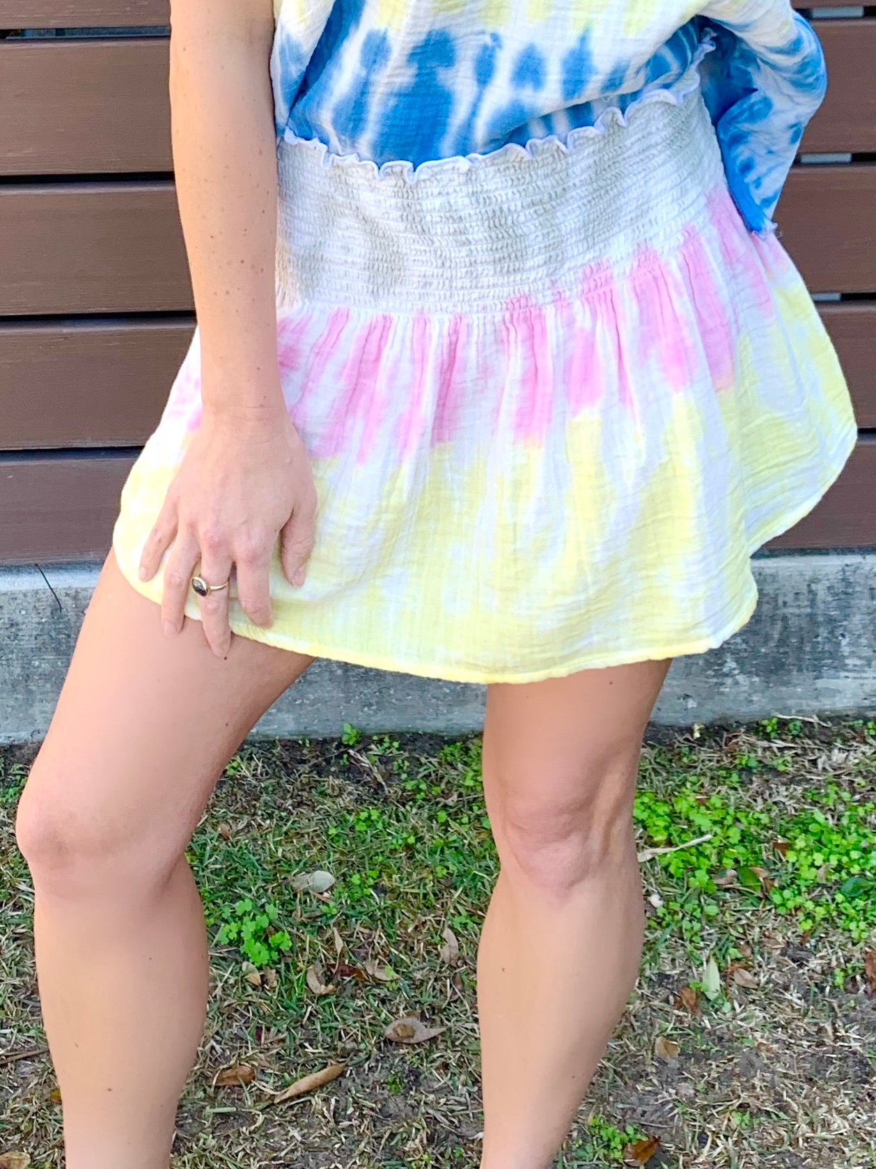 Tie dye Cotton Mini Skirt