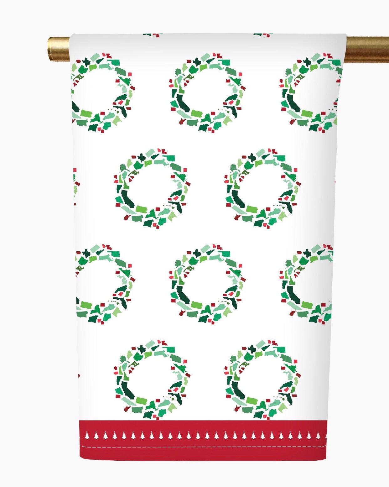 50 States Christmas Wreath Tea Towel