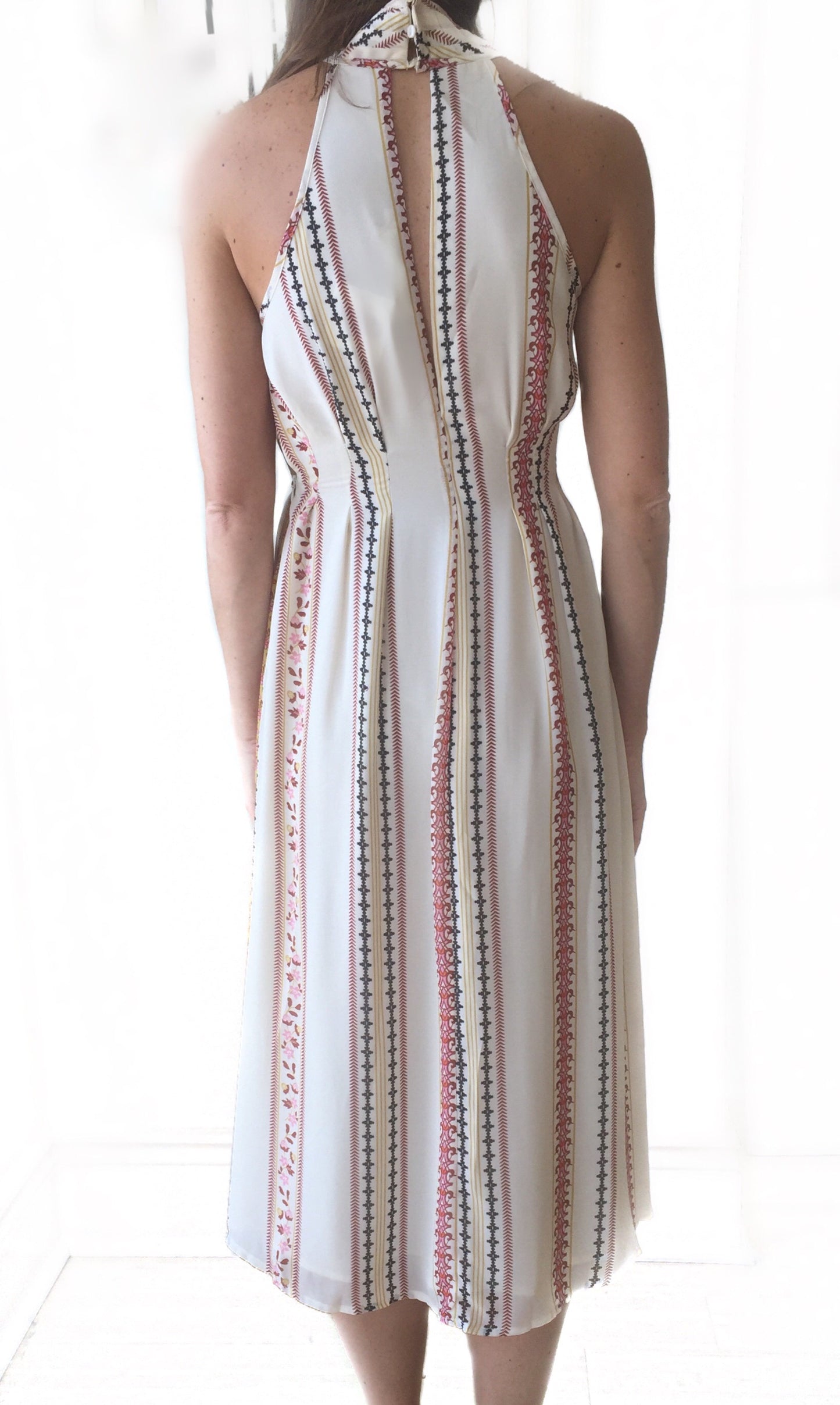 Cream Floral Stripe Dress