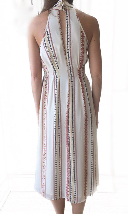Cream Floral Stripe Dress
