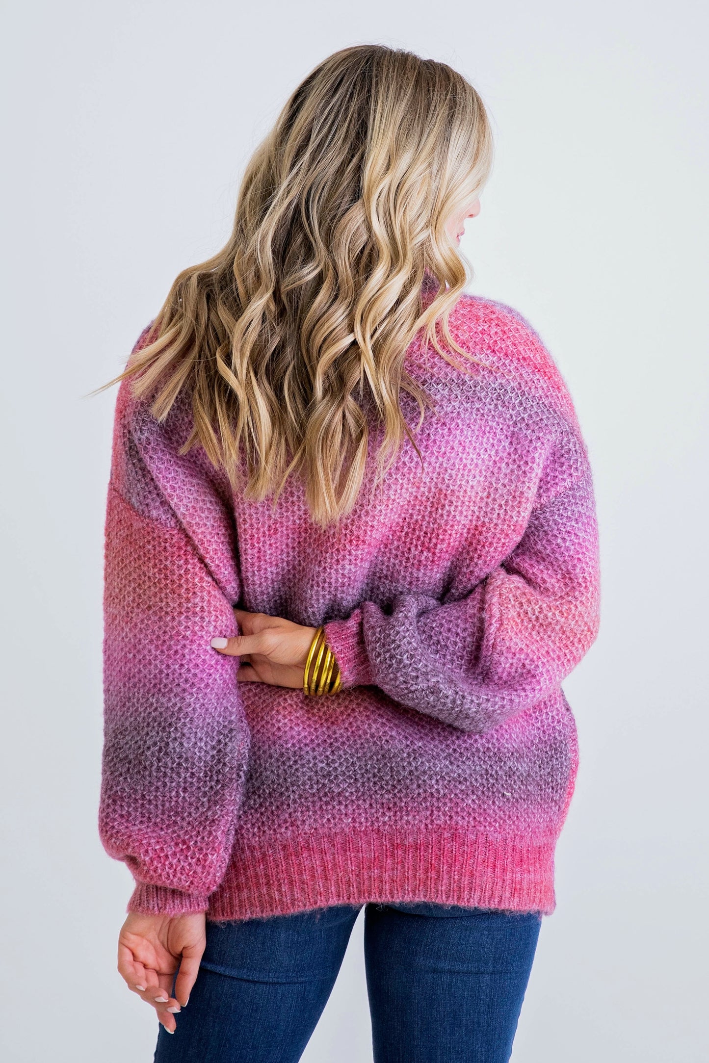 Magenta Boho Mix Sweater