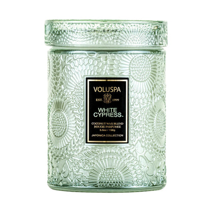 White Cypress Small Jar Glass Candle