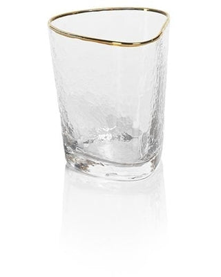 Aperitivo Triangular Dbl Old Fashioned Clear w/ Gld Rim