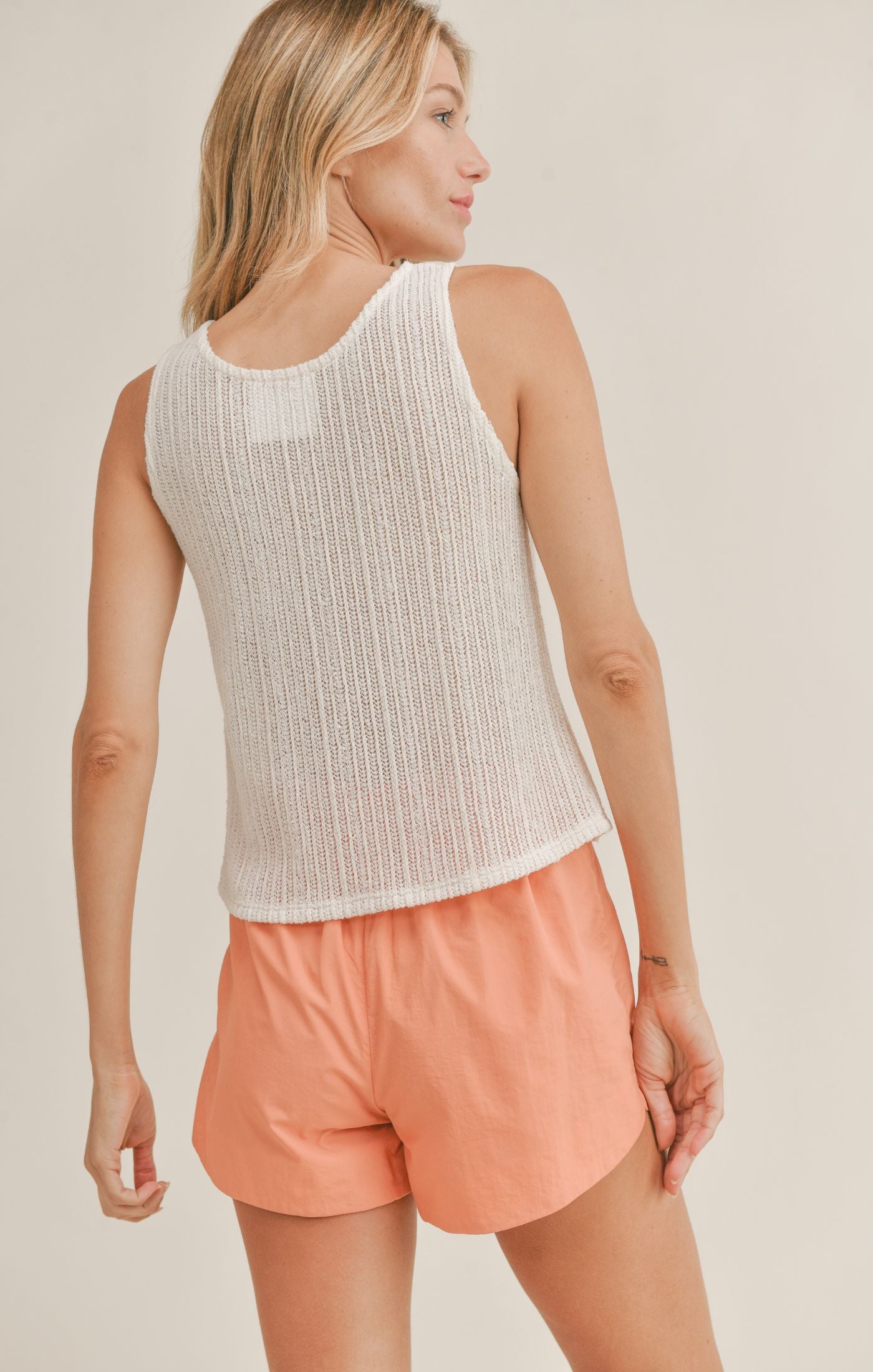 Ivory Kenny Button Tank Top