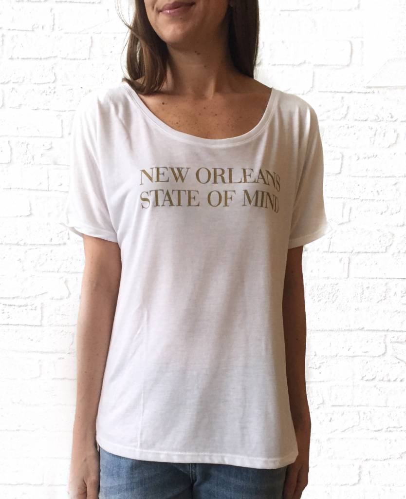 New Orleans State of Mind Gold/White Tee