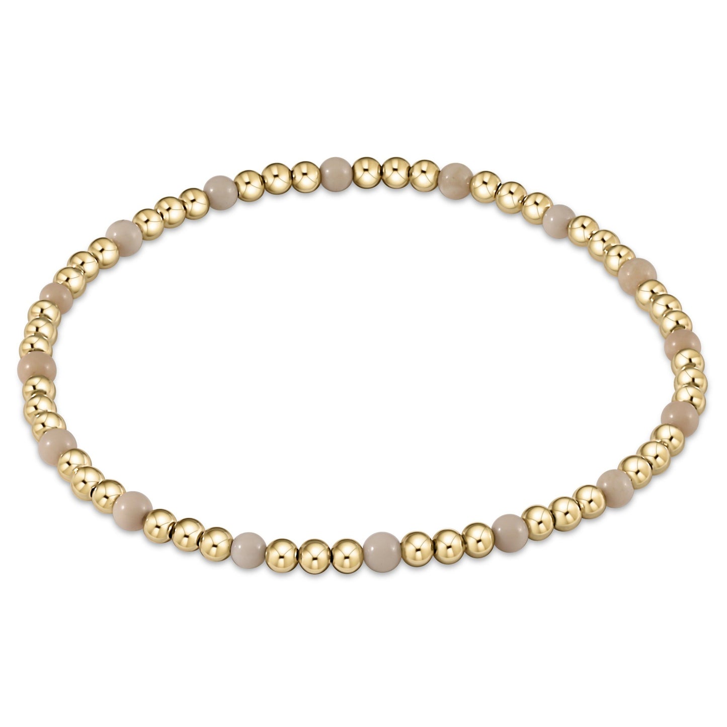 Sincerity Pattern Gold 3mm Bead Bracelet