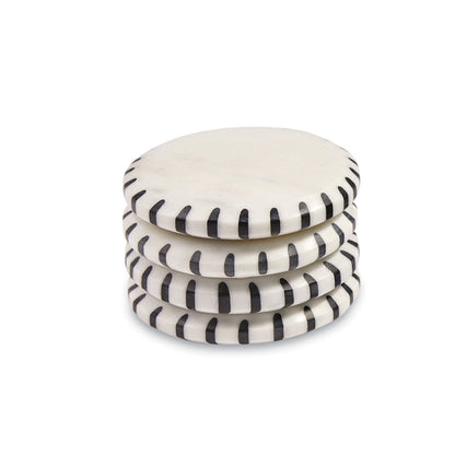 Black and White Ticking Coasters