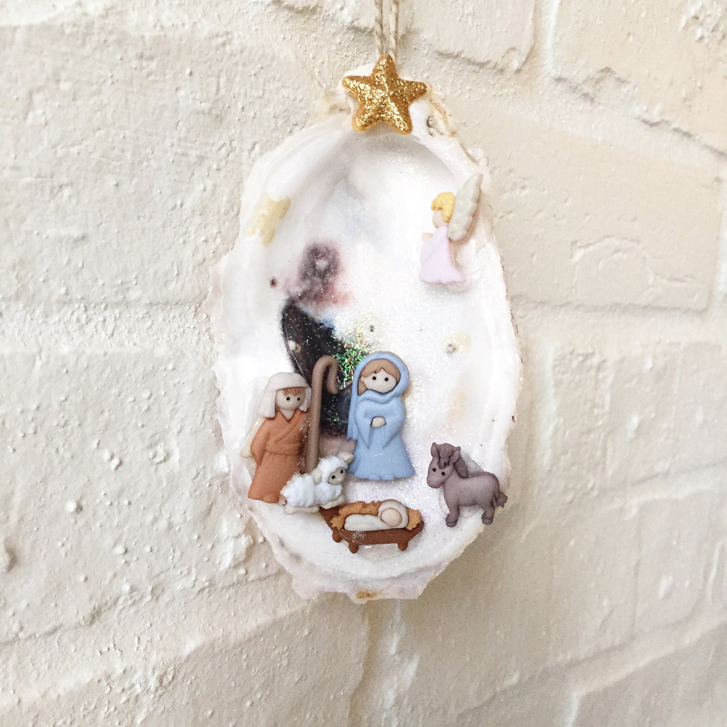 Nativity Oyster Ornament