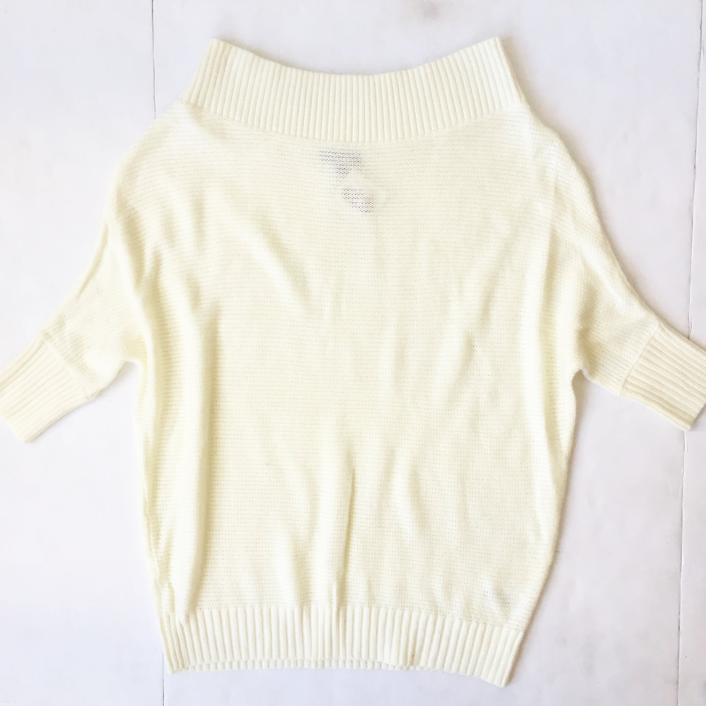 3/4 Ivory Boatneck Sweater