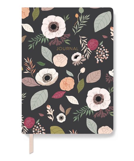 Charcoal Floral Journal